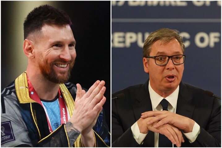 Leo Messi i Aleksandar Vučić/Foto REUTERS/Foto PIXSELL