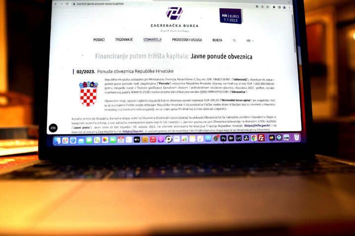 Ministarstvo financija objavilo je jučer javni poziv ulagateljima u narodnu obveznicu / Foto : PATRIK MAČEK/PIXSELL