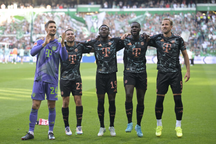 Sven Ulreich, Raphael Guerreiro, Alphonso Davies, Dayot Upamecano i Harry Kane/Foto REUTERS