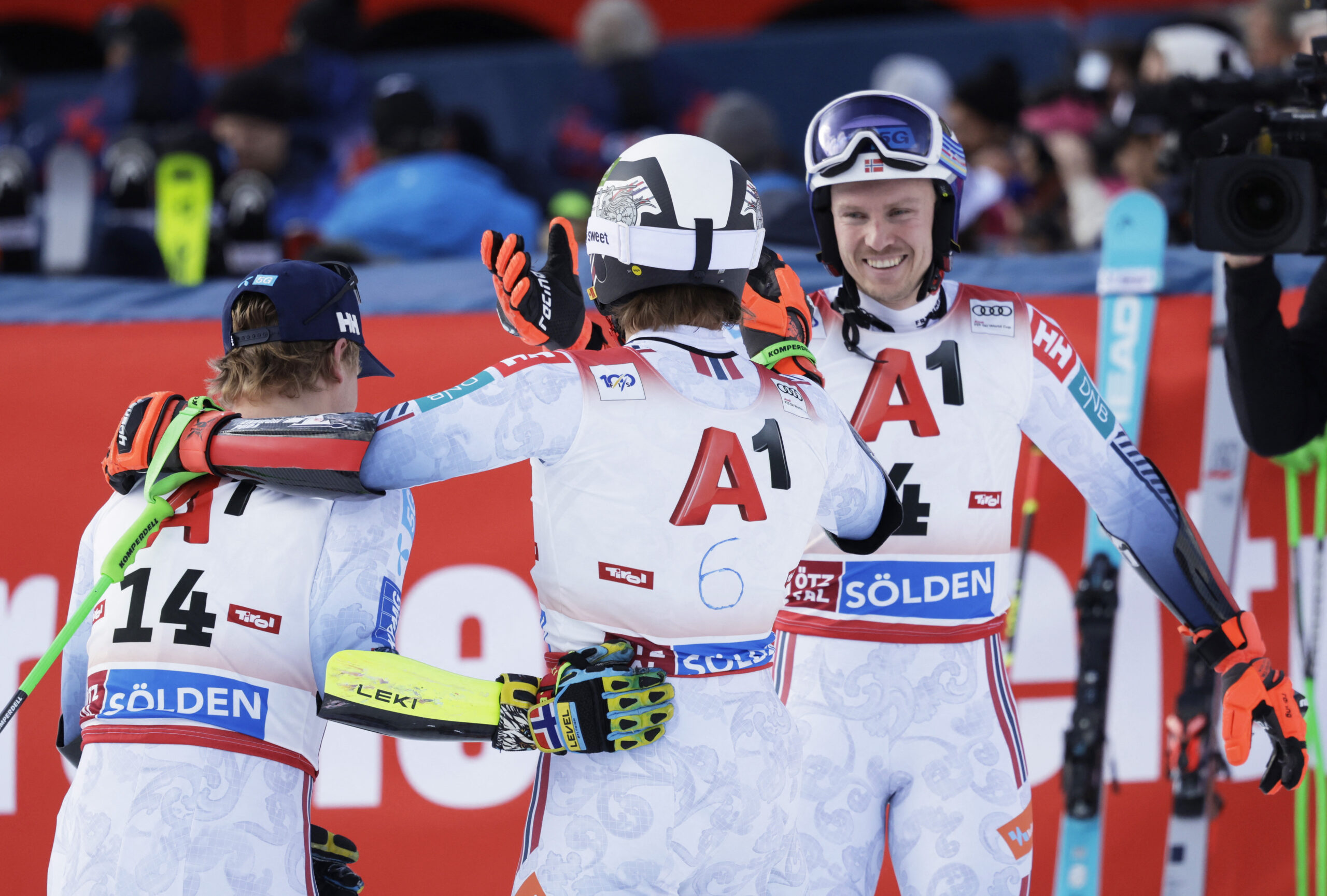 Alexander Steen Olsen, Henrik Kristoffersen i Atle Lie McGrath/Foto REUTERS