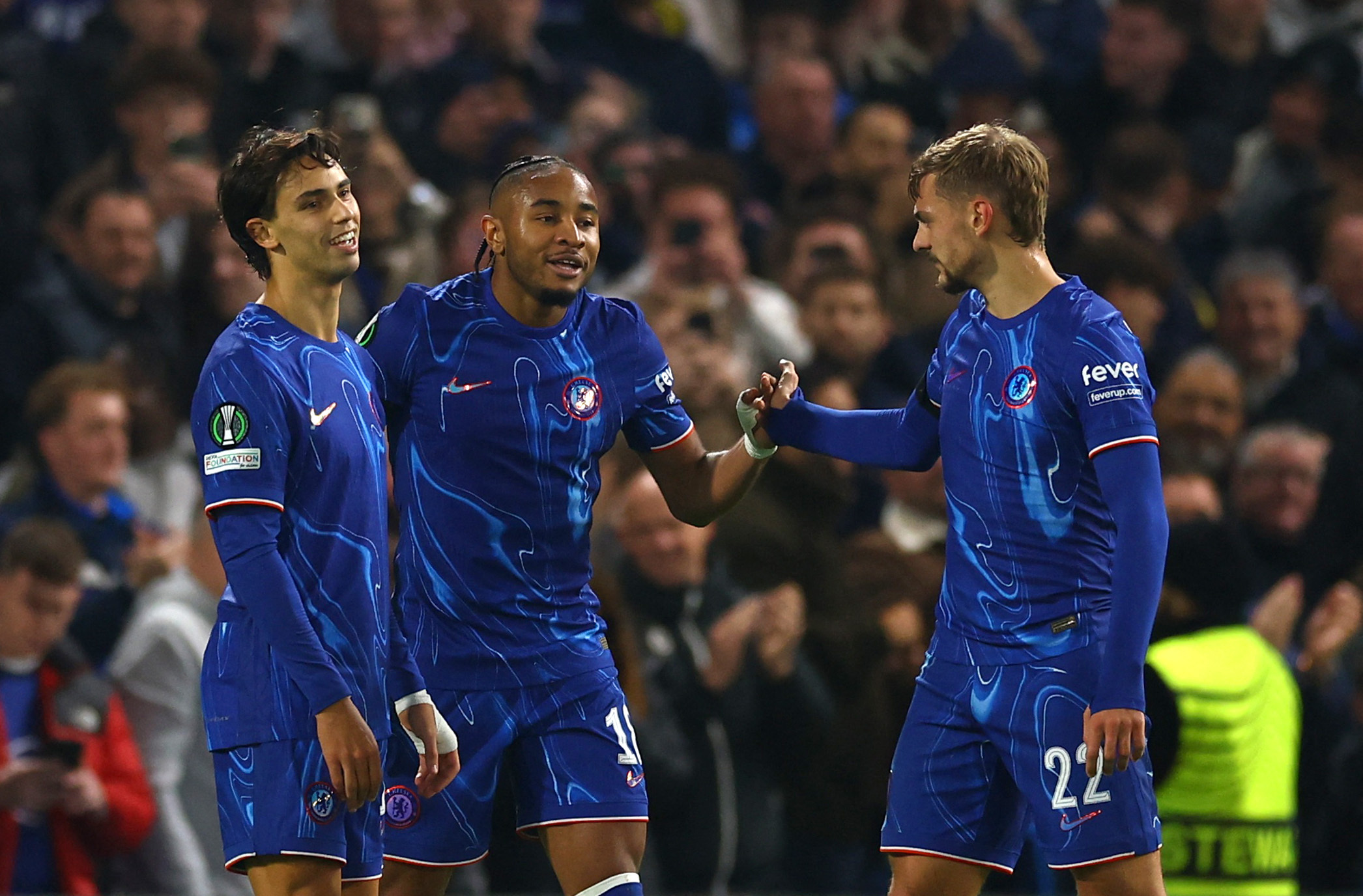 Christopher Nkunku, Joao Felix i Kiernan Dewsbury-Hall/Foto REUTERS