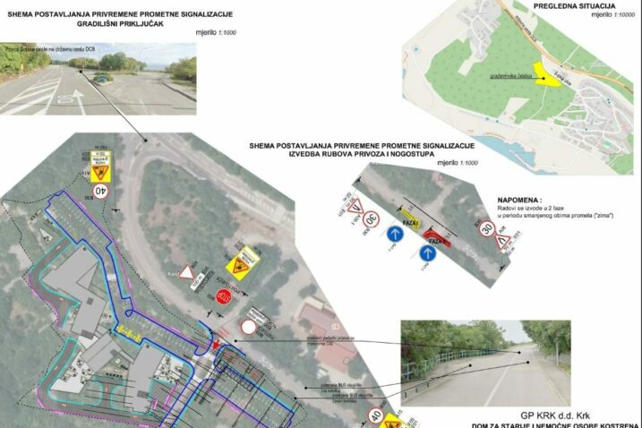 Privremena prometna regulacija kod lokacije budućeg Centra za starije Kostrena