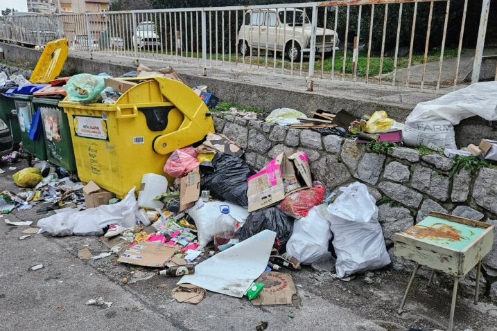 Česta slika u naseljima u kojima su još otvoreni spremnici za miješani otpad / Foto V. KARUZA