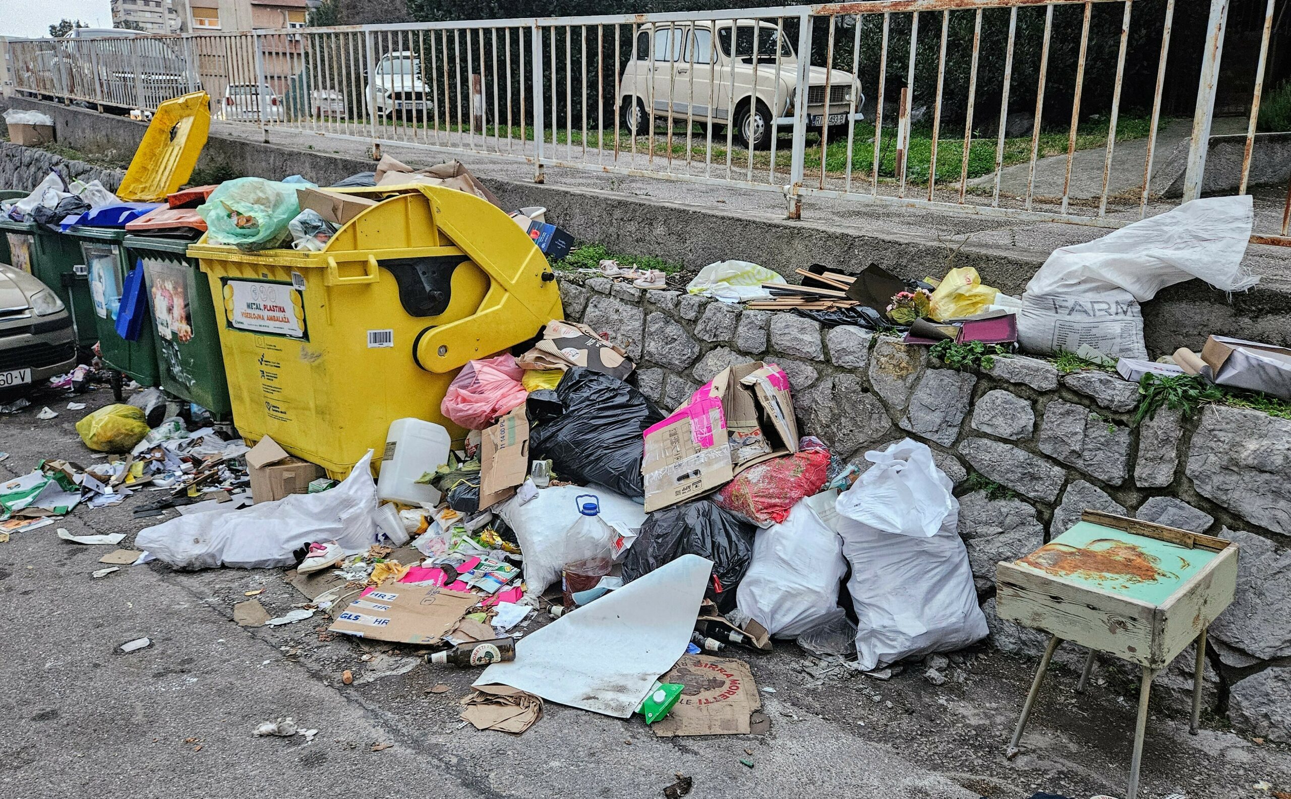 Česta slika u naseljima u kojima su još otvoreni spremnici za miješani otpad / Foto V. KARUZA