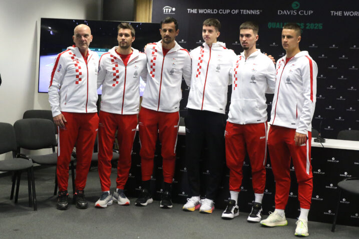 Izbornik Velimir Zovko, Nikola Mektić, Mate Pavić, Matej Dodig, Dino Prižmić i Duje Ajduković/Foto G. MITIĆ