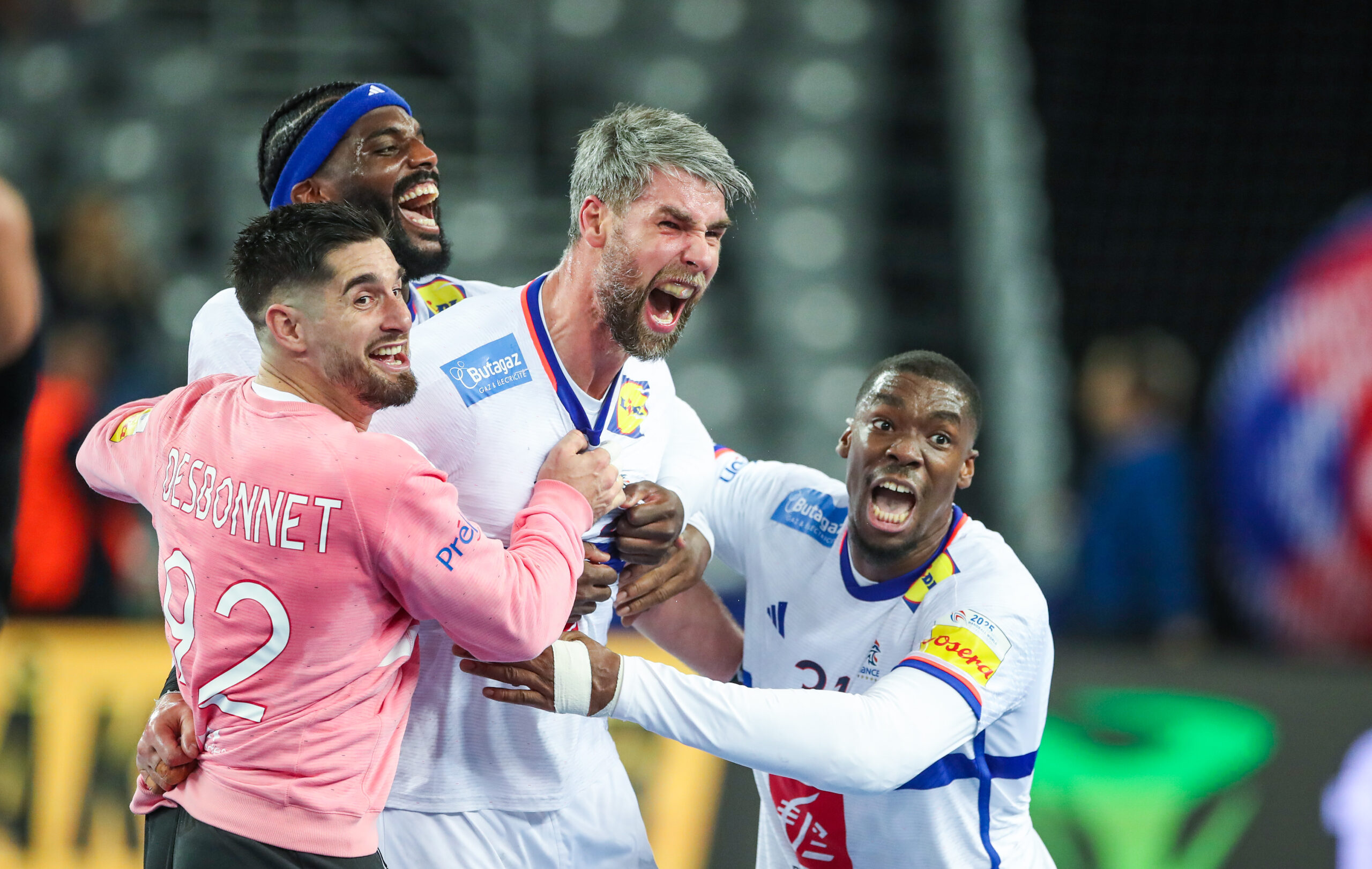 Remi Desbonnet, Luka Karabatic i Dylan Nahi/Foto PIXSELL