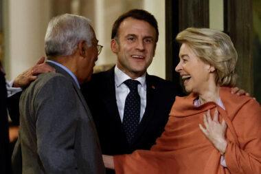 Antonio Costa, Emmanuel Macron i Ursula von der Leyen / Reuters