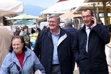 Vojko Obersnel i Marko Filipović snimljeni zajedno u neka sretnija vremena, pred prošlogodišnji Osmi mart / Foto Marko Gracin