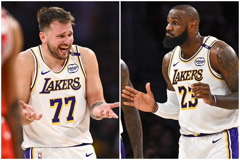 Luka Dončić i LeBron James/Foto REUTERS